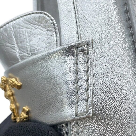 CHANEL CC logo loafers Size 37C Leather Silver - Picture 6 of 16